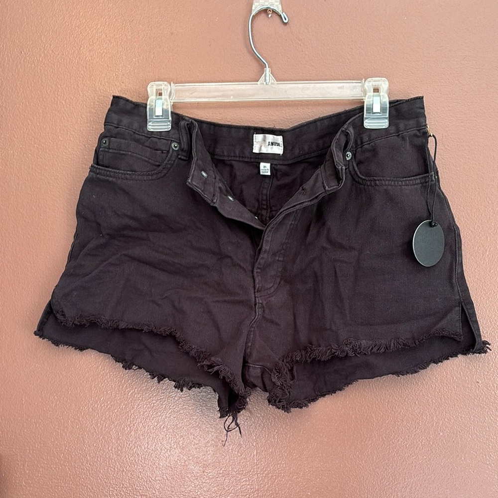 Black Distressed Denim Shorts